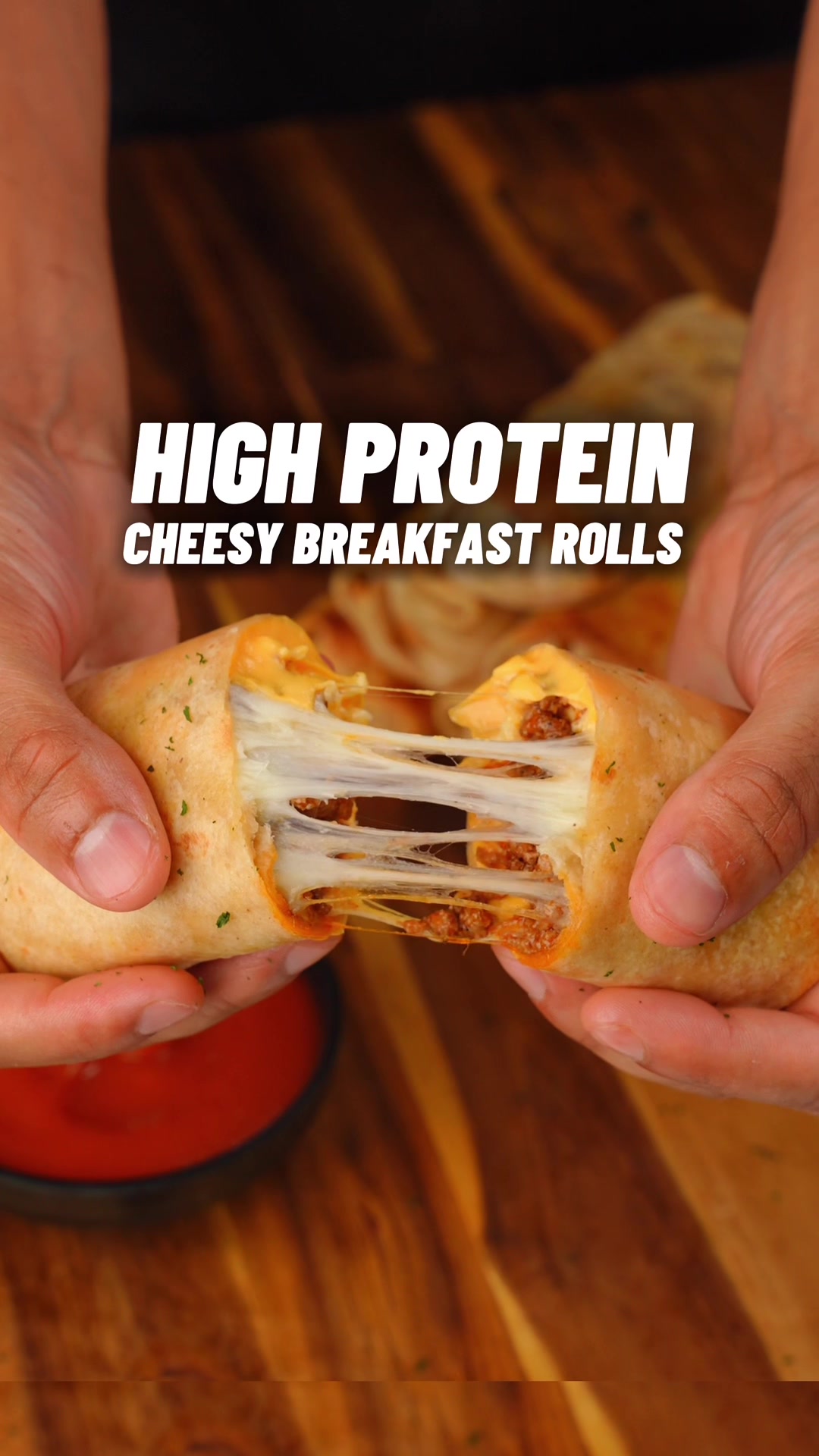 High Protein Cheesy Beef Breakfast Rolls