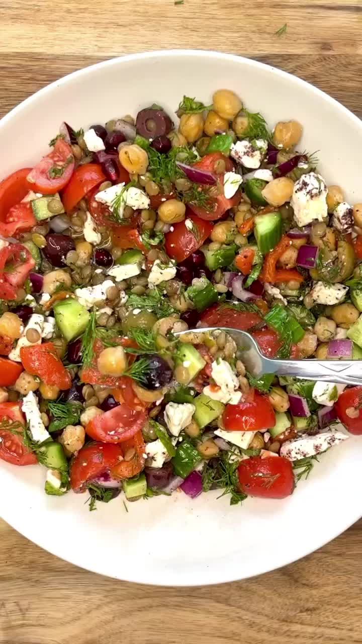 Chickpea and Lentil Vegetarian Salad