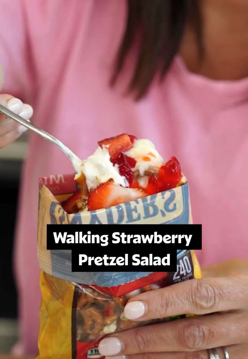 Walking Strawberry Pretzel Salad