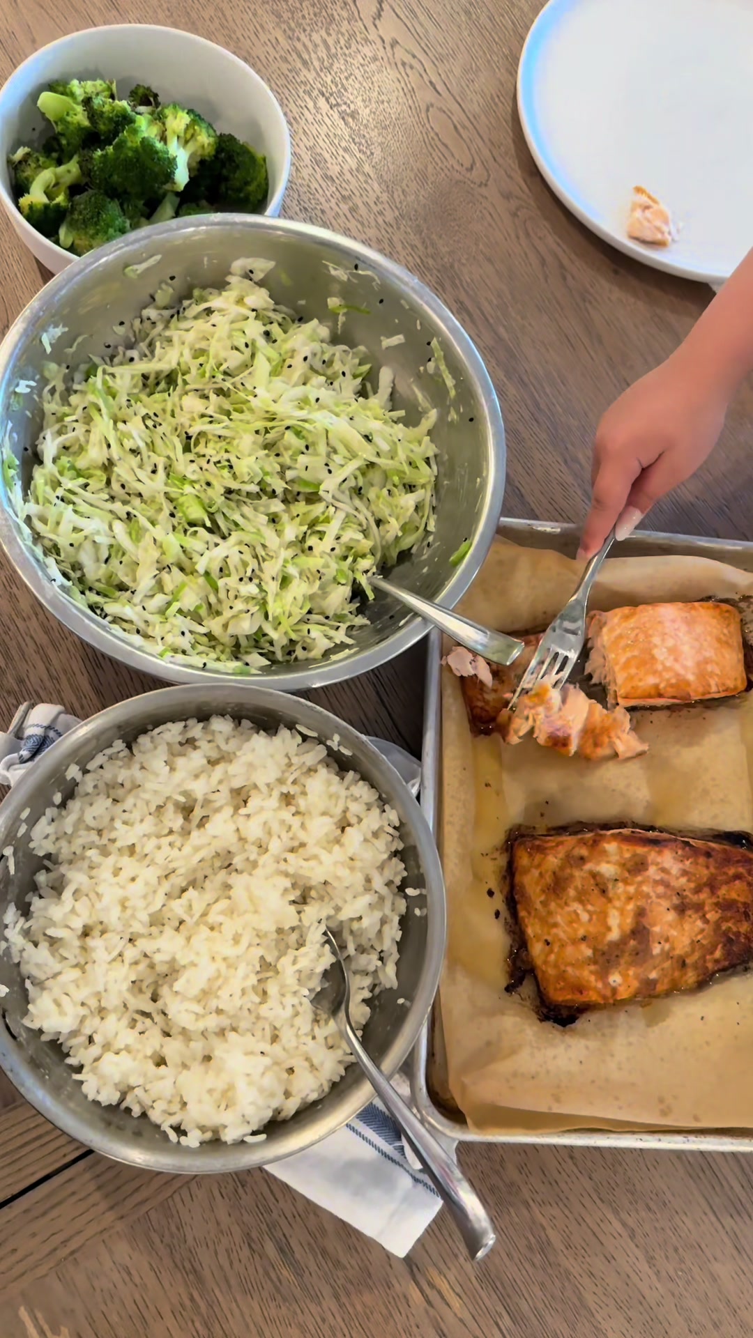 Salmon with Lemon Sauce and Rice