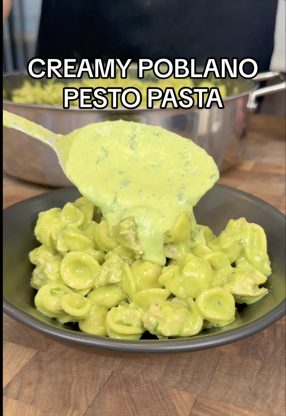 Creamy Poblano Pesto Pasta