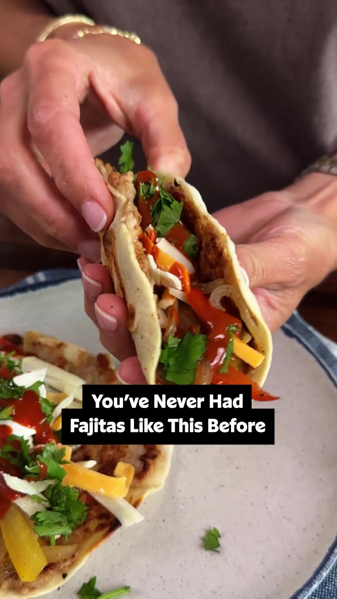 Chicken Fajita Smashed Tacos