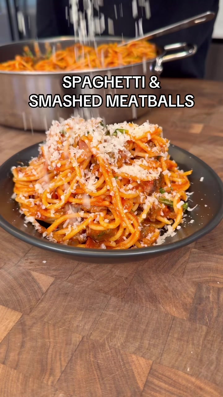 Spaghetti & Smashed Meatballs