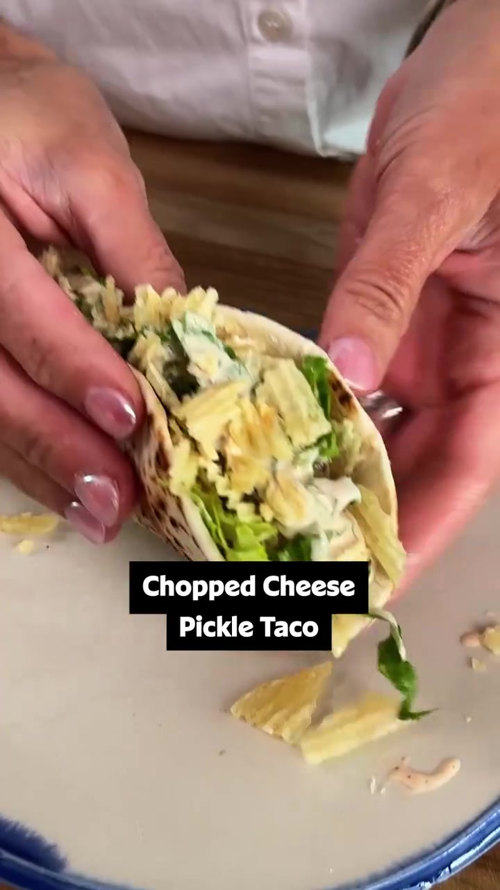 Chopped Cheese Pickle Tacos
