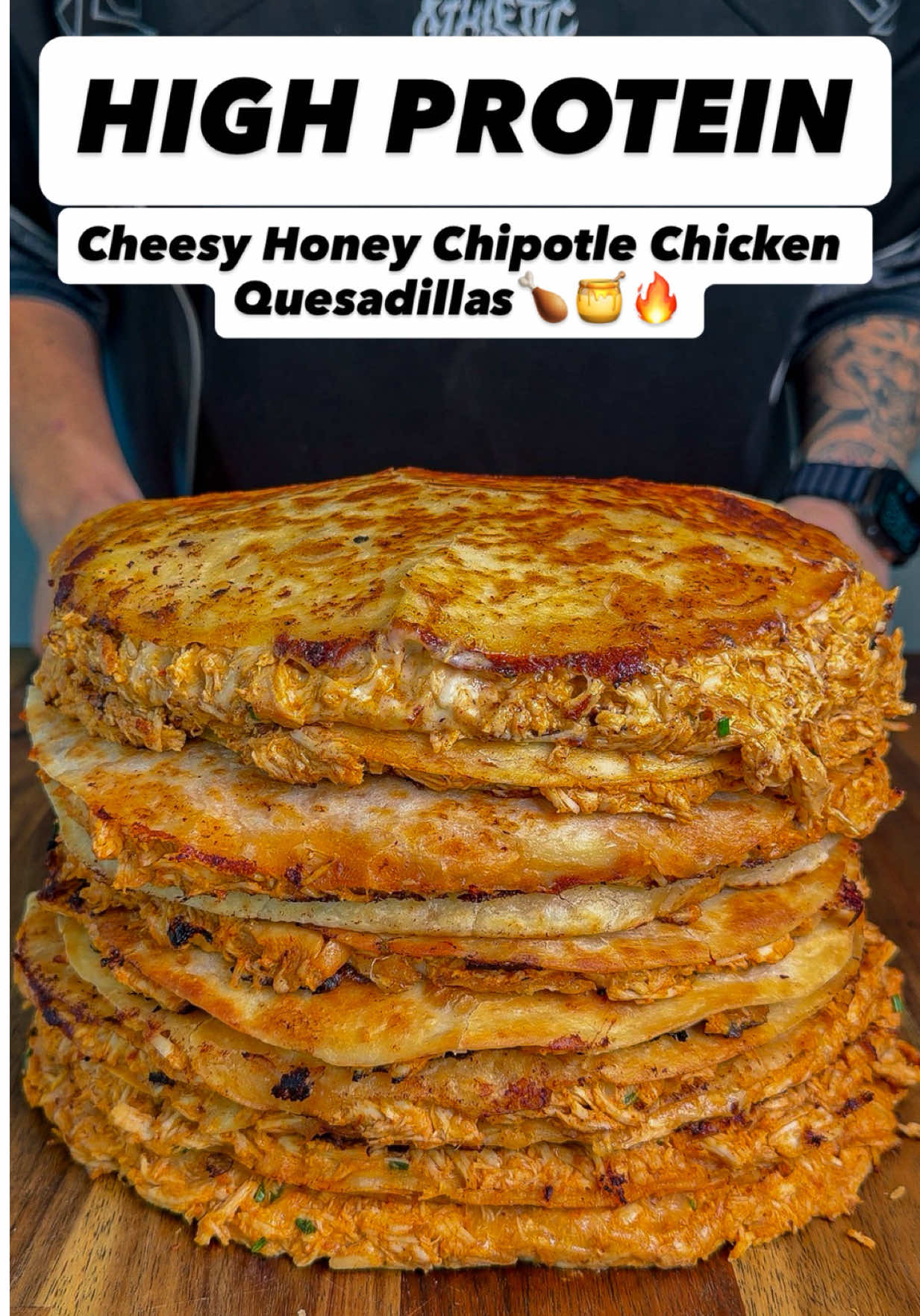 High Protein Cheesy Honey Chipotle Chicken Quesadillas