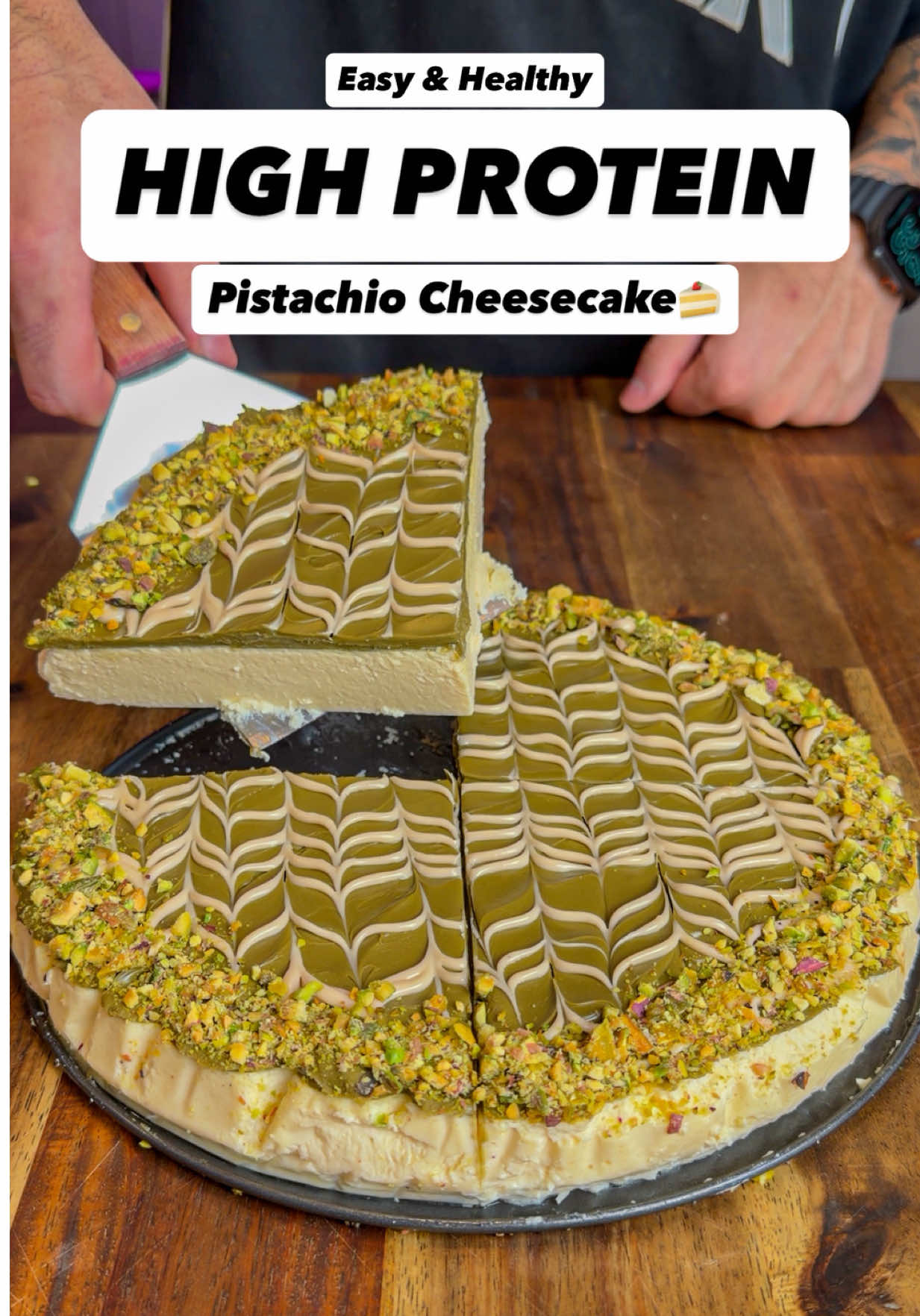 Healthy High Protein Pistachio Cheesecake
