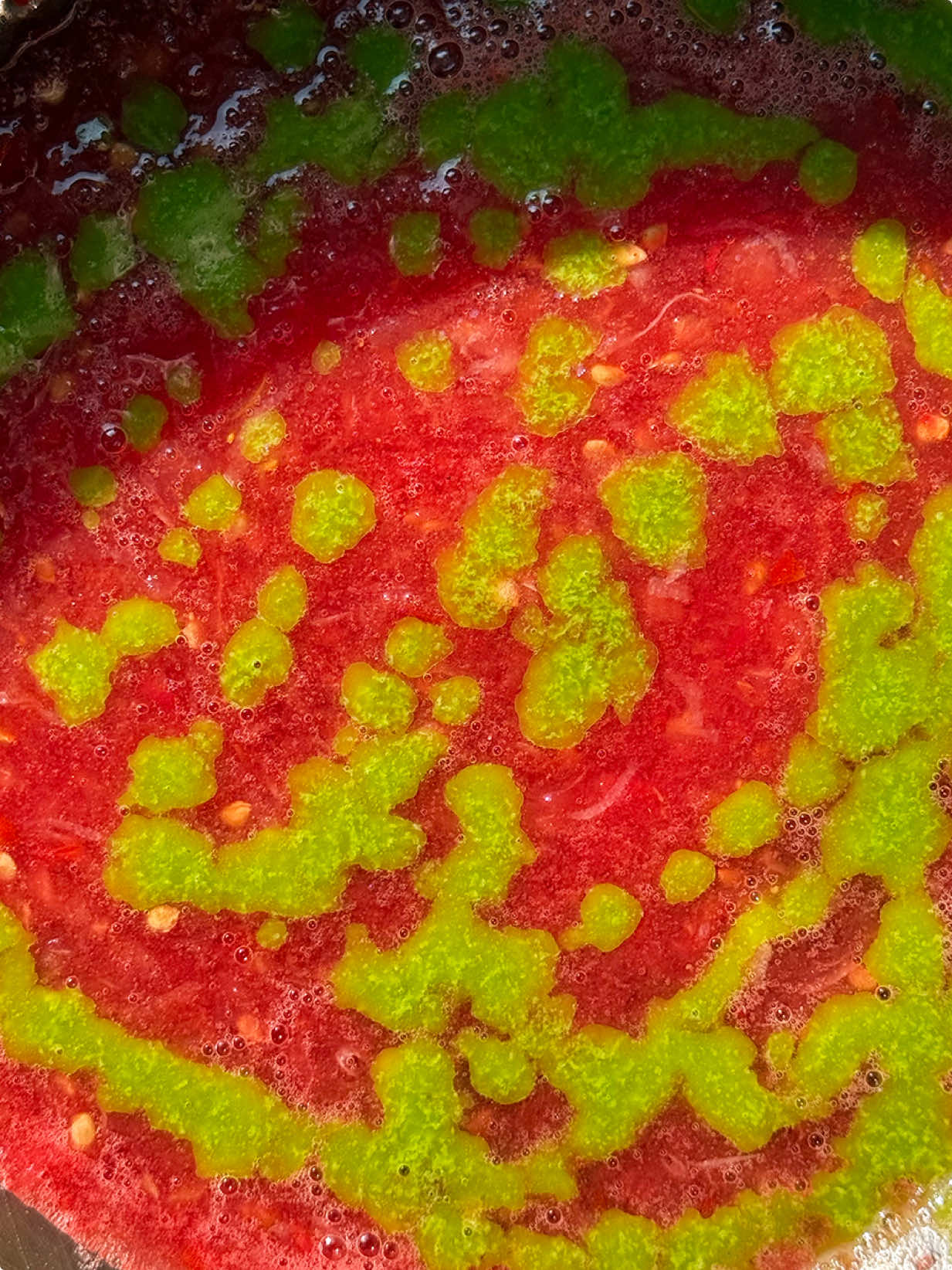 Grated Tomato with Basil Oil