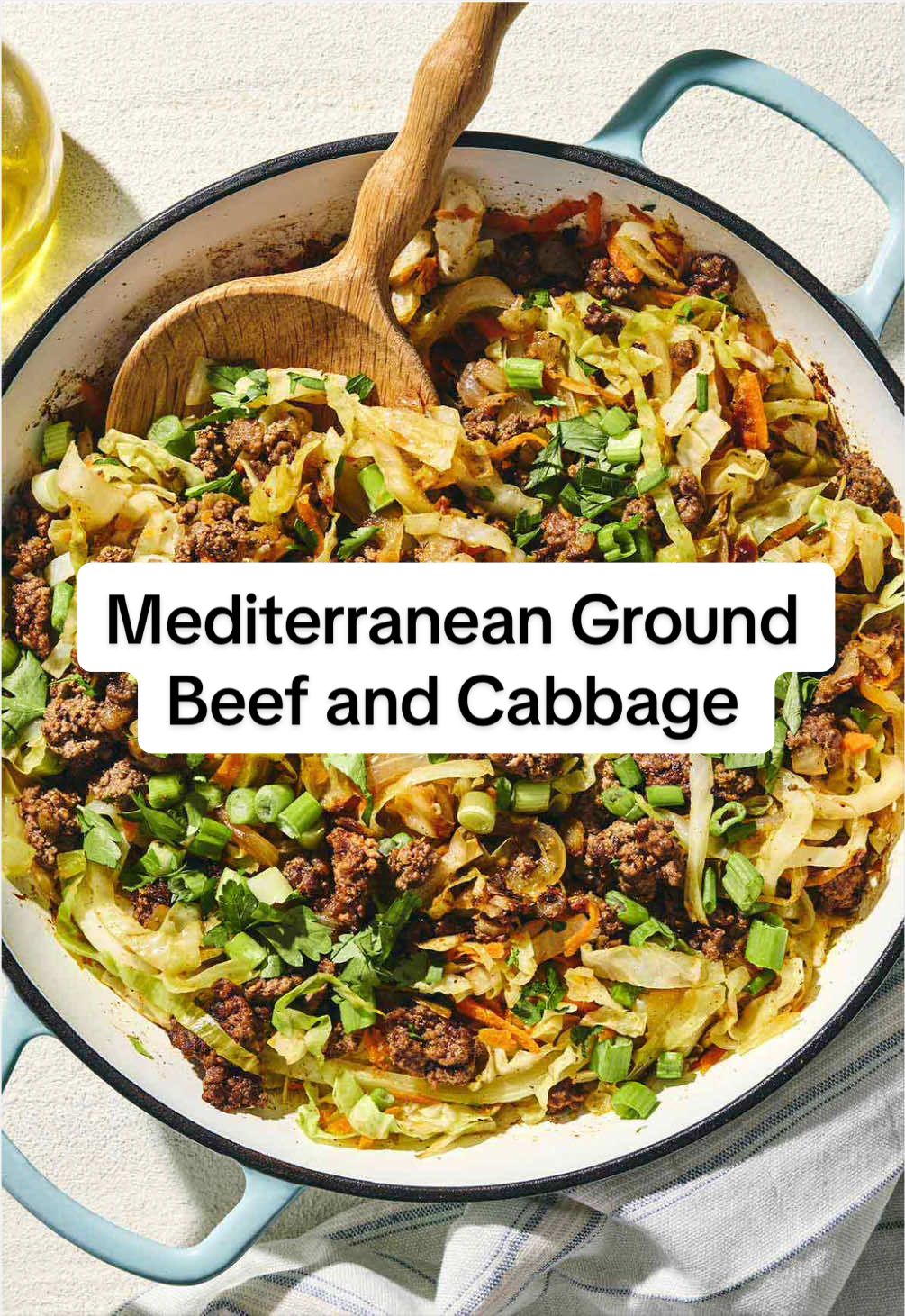 Mediterranean Ground Beef & Cabbage Skillet