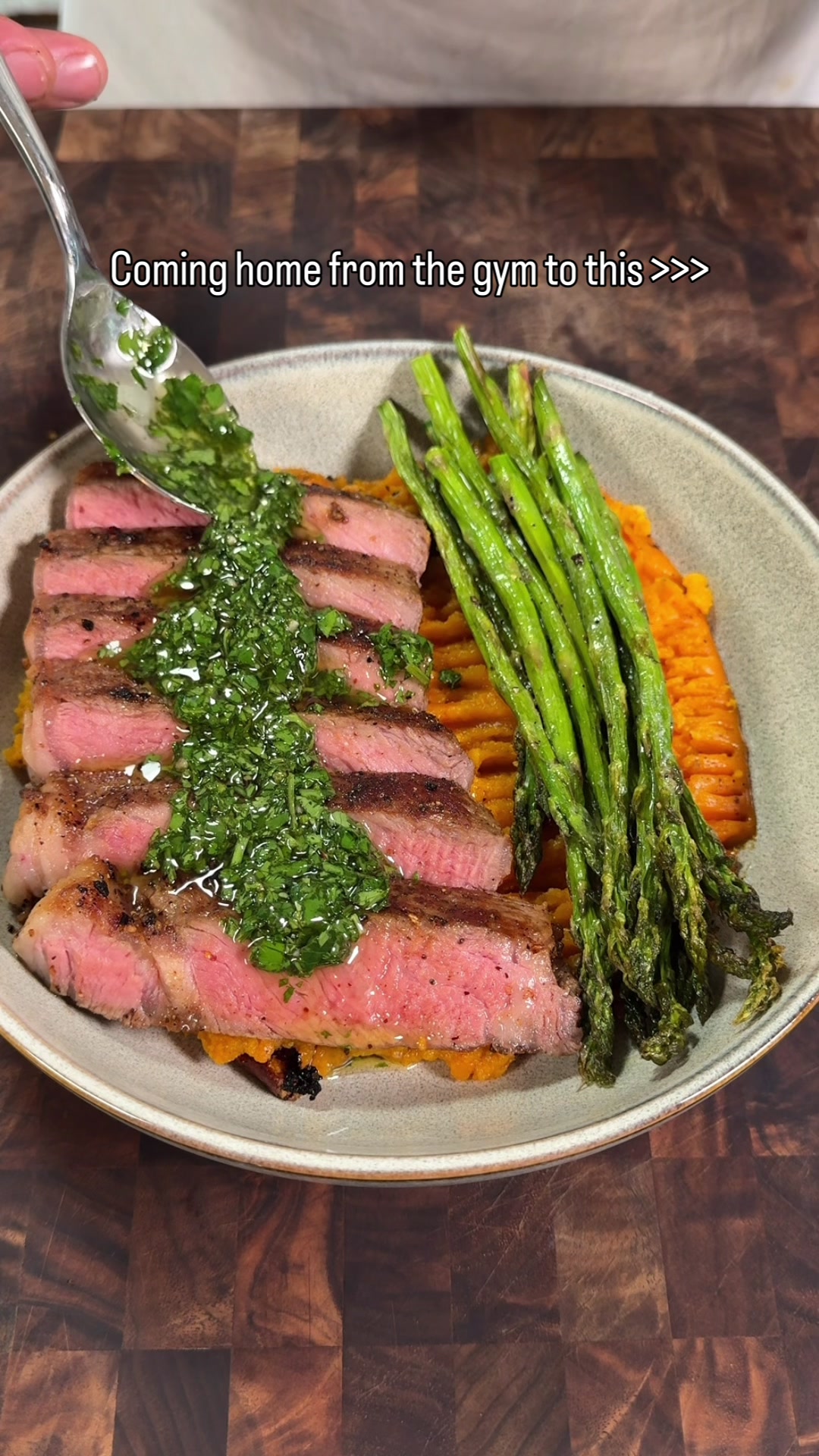 Steak Chimichurri & Mashed Sweet Potato Bowl