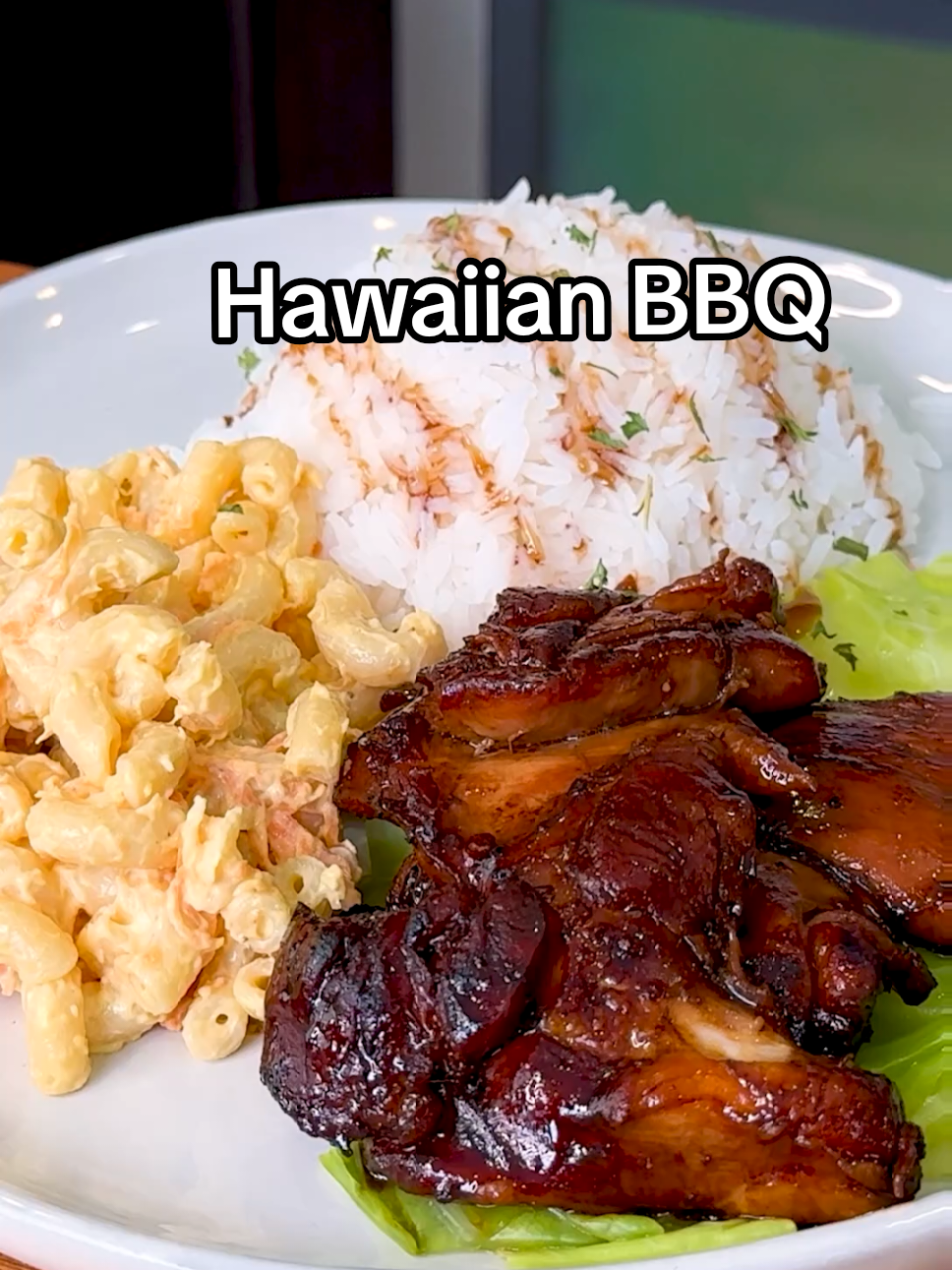 Hawaiian BBQ Chicken and Macaroni Salad
