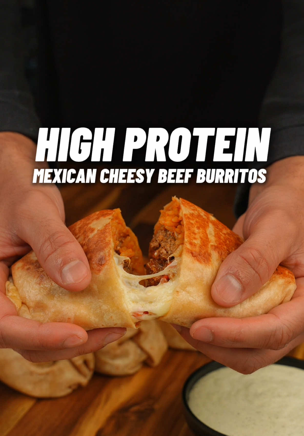 High Protein Mexican Cheesy Beef Burritos