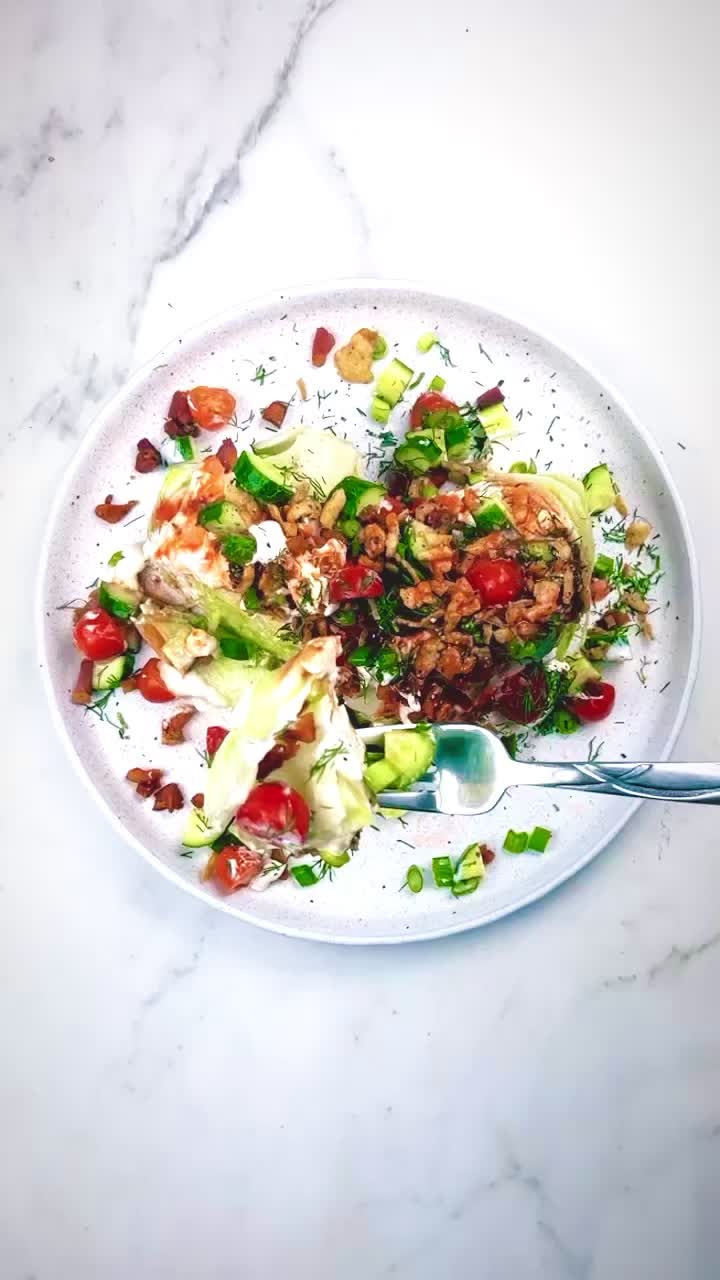 Wedge Salad with Homemade Blue Cheese Dressing