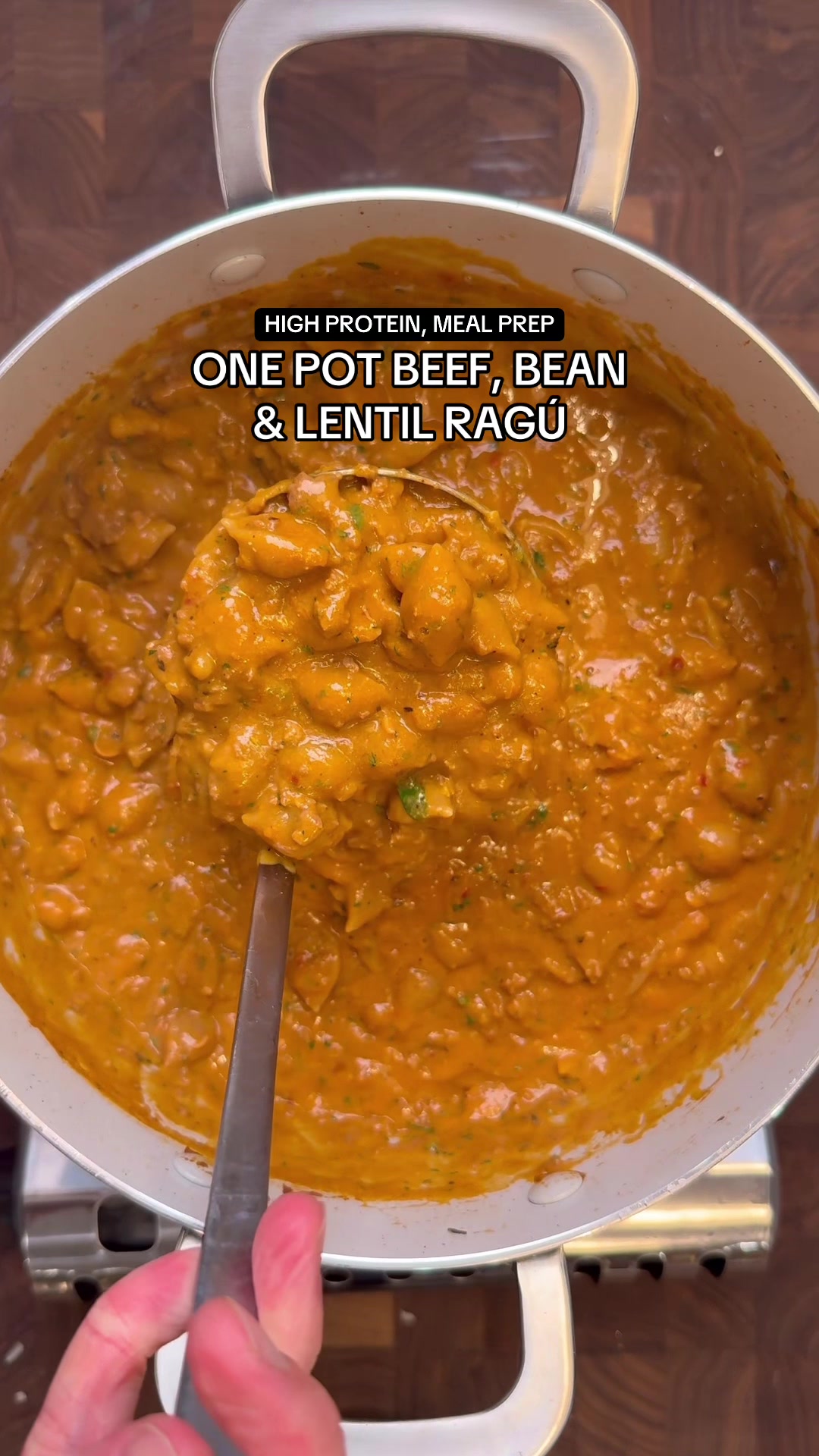 One Pot Beef, Bean & Lentil Ragú