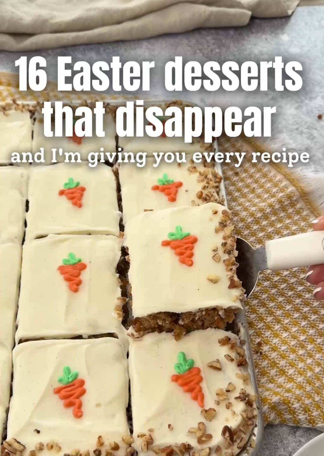 These are the Easter desserts that get saved, shared, and requested every single year. From Carrot Cake Sheet Cake to Lemon Brownies, Coconut Cake, Key Lime Pie, Sugar Cookie Bars, Berry Cake, and more, this list makes Easter dessert planning so much easier. If you want something classic, make the c