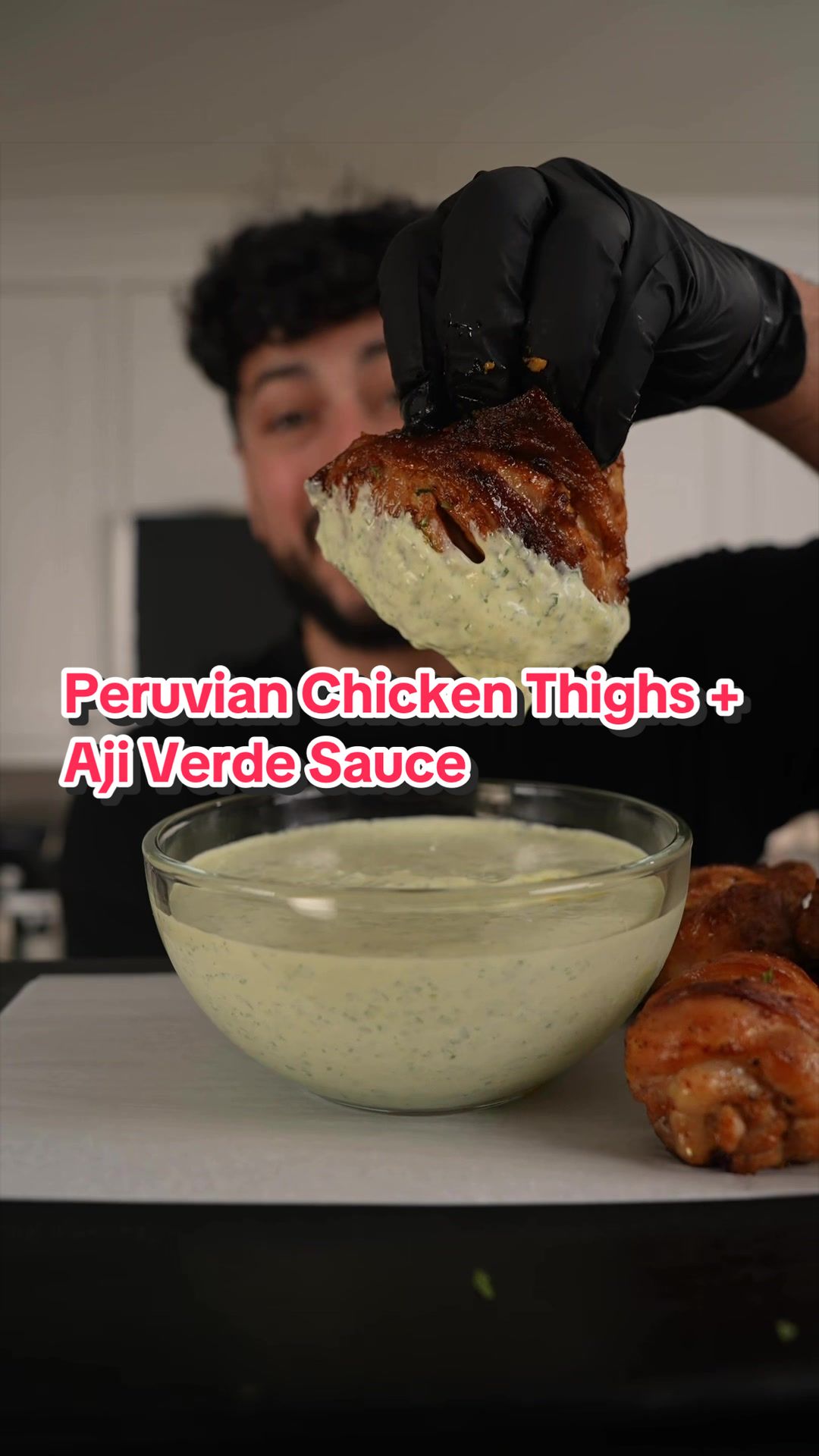 Peruvian Style Chicken Thighs with Aji Verde