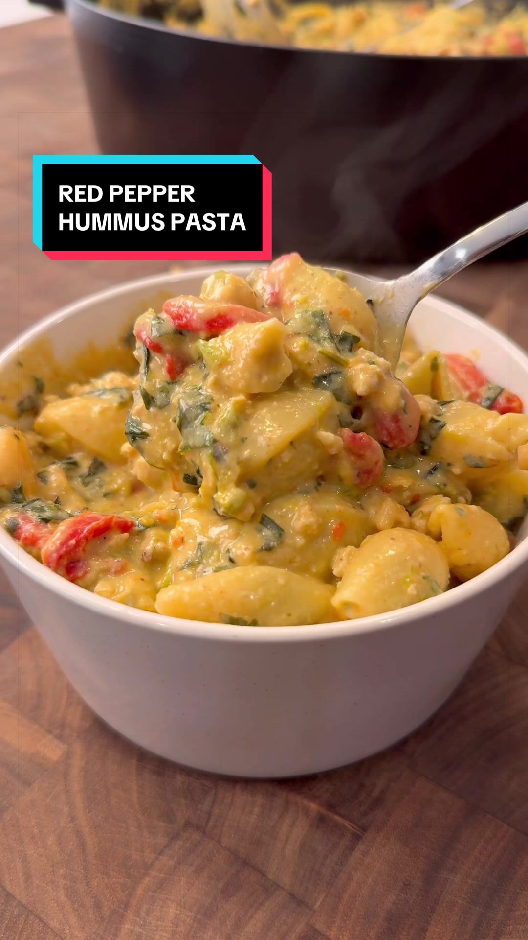 Red Pepper Hummus Spinach Pasta